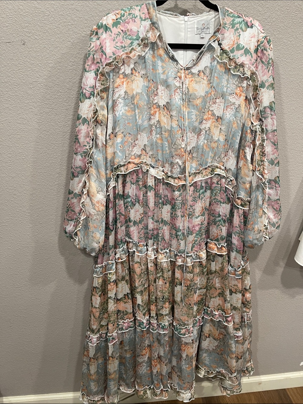Dainty Jewells Light Blue Floral Pleated Dress